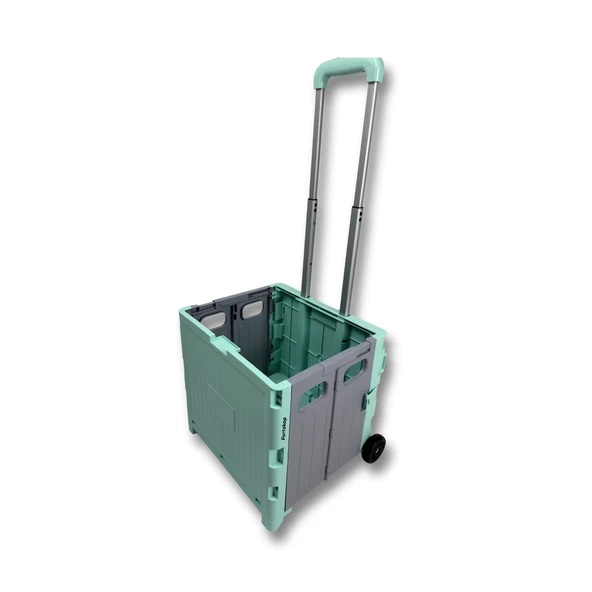 2 Tekerlekli, Yeşil, 32L Standart Boy, Sabit Tutacaklı Alışveriş Arabası - 4