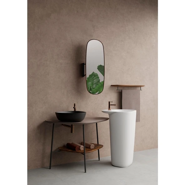 VitrA Plural 7812B483-0016 Üçgen Alçak Çanak Lavabo, VitrA Clean, 47 cm, Mat Siyah - 2