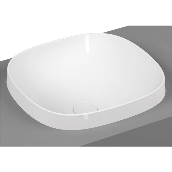 VitrA Frame 5654B403-0016 Tezgah Üstü Kare Lavabo, 41 cm, Beyaz
