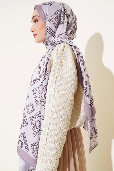 Labirent Desen Soft Şal Bej - Resim 3