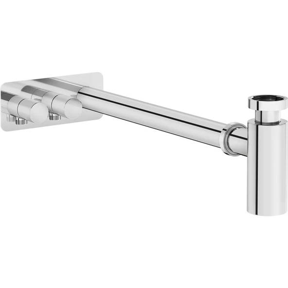 VitrA Origin A45156 Lavabo Sifon Seti, Asimetrik, Rozetli, Krom