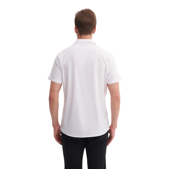 Erkek Regular Fit Kısa Kol Gömlek - Resim 7