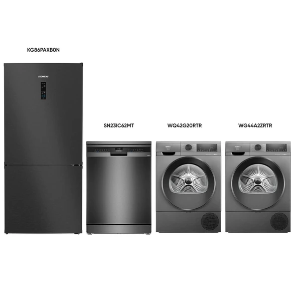 Siemens 4’lü Steel Line Avantaj Paketi ( KG86PAXB0N SN23IC62MT WG44A2ZRTR WQ42G20RTR ) ürün görseli