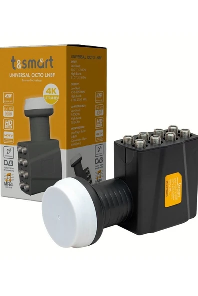 Tsmart Full Ultra Hd 3d 4k Uyumlu Yağmur Korumalı Ikili Tekli 8 Li Sekizli Çanak Uydu Lnb - 2