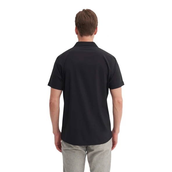 Erkek Regular Fit Kısa Kol Gömlek - Resim 4