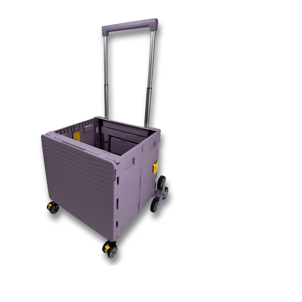 Ultra Geniş, 8 Tekerlekli, 85 Lt Mor Katlanır Alışveriş Arabası - 2