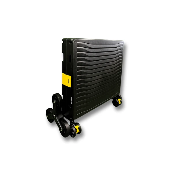 Ultra Geniş, 8 Tekerlekli, 85 Lt Siyah Katlanır Alışveriş Arabası - Merdiven Çıkan - 4