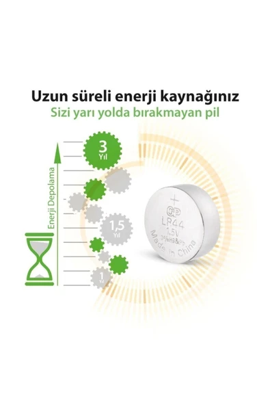 GP ALKALİN DÜĞME PİL 10'lu KART AG13 A76 - LR44 1.5V - 5