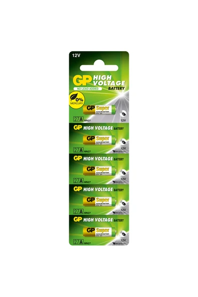 GP Super 27a Mn27 12v Alkalin Kartela Pil 5'li ürün görseli
