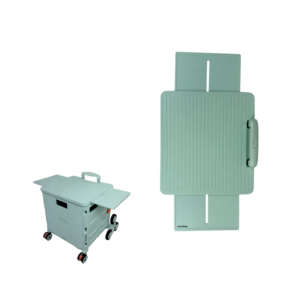 Piknik Masalı, 8 Tekerlekli, 55 Litre Yeşil Katlanır Alışveriş Arabası - Merdiven Çıkan - 2