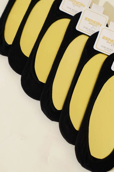 Bayan 6lı Penye Açık Babet Çorap Siyah - Resim 2