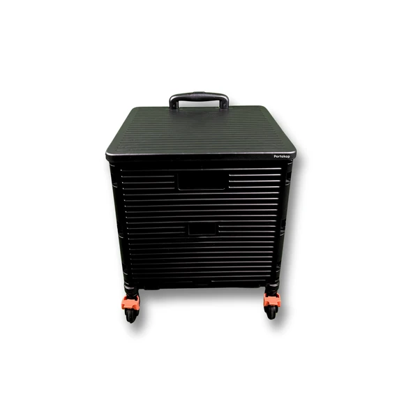 4 Tekerlekli, 55 Litre Siyah Katlanır Alışveriş Arabası