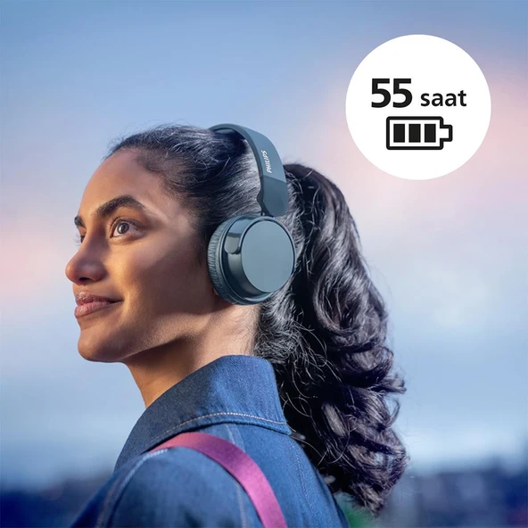 Philips TAH4209BL Kablosuz Bluetooth Kulak Üstü Kulaklık Mavi - Resim 4