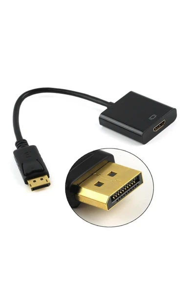 ulu Displayport To HDMI Kablo Display Port Hdmi Çevirici Adaptör 4K -1080p