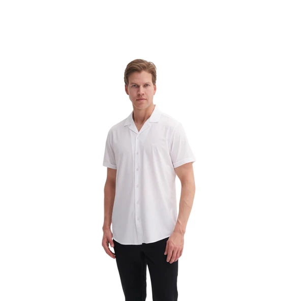 Erkek Regular Fit Kısa Kol Gömlek - Resim 6