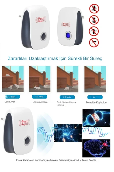 qualityworld Pest Reject Ultrasonik Fare Haşere Ve Böcek Kovucu Cihaz Elektirikli Sivrisinek Kovucu Xlf101 - Resim 5