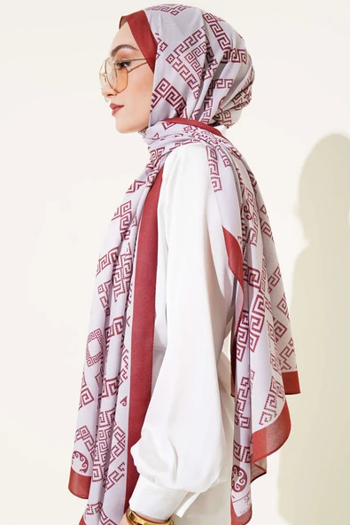 Labirent Desen Soft Şal Kiremit - Resim 3