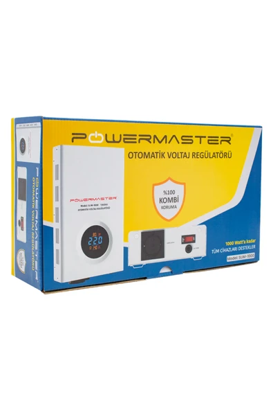 Powermaster Slım-1000 Otomatik 1000 Va Voltaj Kombi Regülatörü - Resim 3