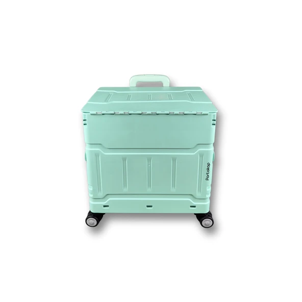 4 Tekerlekli Yeşil, 38L Orta Boy, Hareketli Alüminyum Tutacaklı Alışveriş Arabası - 2