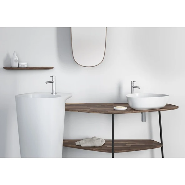 VitrA Plural 7810B401-0016 Kare Alçak Çanak Lavabo, VitrA Clean, 45 cm, Mat Beyaz - 3