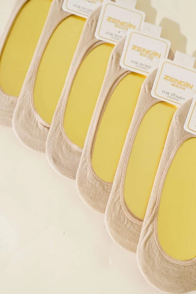 Bayan 6lı Penye Açık Babet Çorap Ten - Resim 2