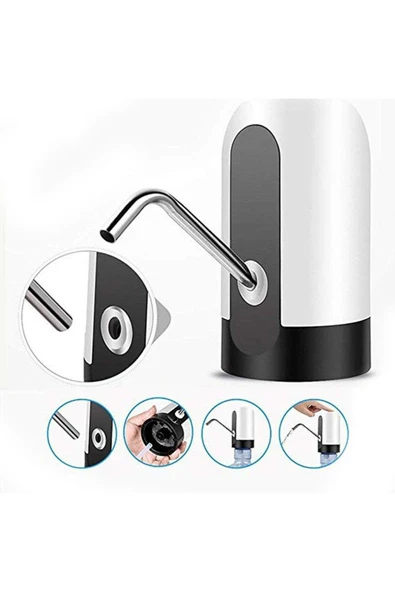 Crown CRW-1006 USB Şarjlı Otomatik Sebil Damacana Su Pompası - 3