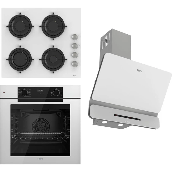 Ferre Steamart-Fryart-Sılentart Serisi Beyaz Set (CS206 + QEP63CB +D081-SA) - Emaye Izgara ürün görseli 1
