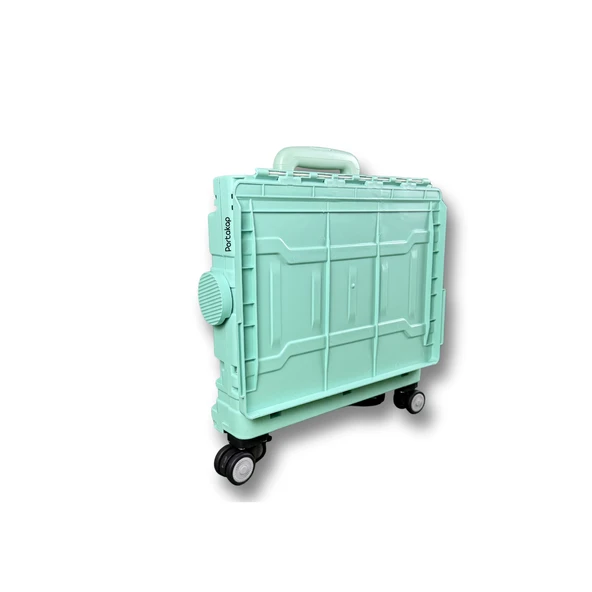 4 Tekerlekli Yeşil, 38L Orta Boy, Hareketli Alüminyum Tutacaklı Alışveriş Arabası - 4