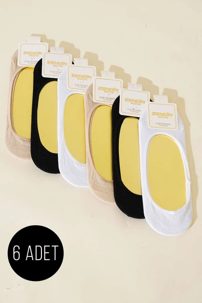Bayan 6lı Penye Açık Babet Çorap Asorti 1 ürün görseli
