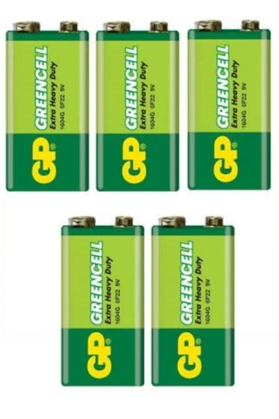 GP 5 Adet 1604g-b Greencell Extra Güçlü 9 Volt Pil (9VOLT ÇİFT BAŞLI PİL)