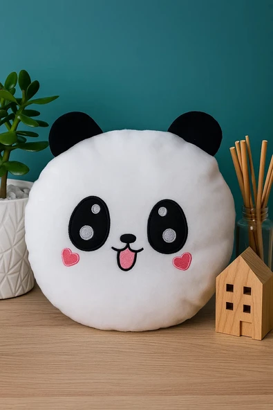 Sevimli Kedi Ve Panda Orta Boy Bebek Çocuk Yastık 2'li Paket - 2