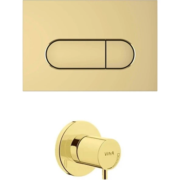 VitrA Soft Altın Kumanda Paneli ve Ankastre Stop Valf