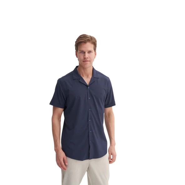 Erkek Regular Fit Kısa Kol Gömlek - Resim 9