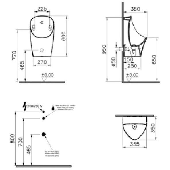 VitrA M-Line Temassız Pisuvar Elektrikli+Pilli - 2