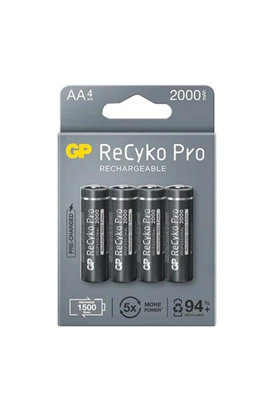 GP Batteries Gp Recyko Pro Aa 2000 Mah Şarjlı 4'Lü Pil