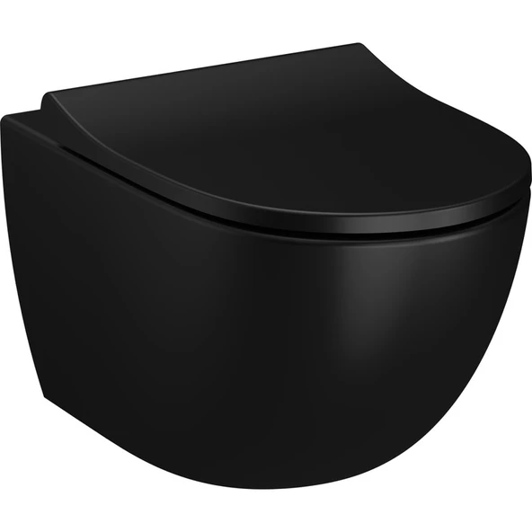 VitrA Sento 7748B083-0559 Rim-ex Asma Klozet, 54 cm, Mat Siyah
