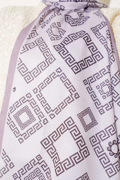 Labirent Desen Soft Şal Bej - Resim 4