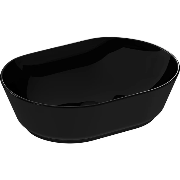 VitrA Geo 7427B070-0016 Oval Çanak Lavabo, 55 cm, Siyah ürün görseli 1