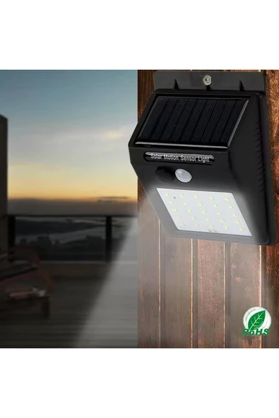 Powermaster PM-4528 Solar Sensörlü Duvar Tipi 20 Ledli Beyaz Led Aplik - Resim 2