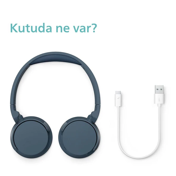 Philips TAH4209BL Kablosuz Bluetooth Kulak Üstü Kulaklık Mavi - Resim 7