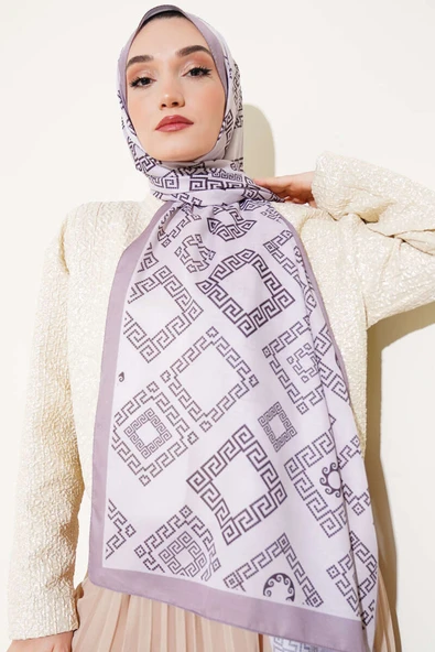 Labirent Desen Soft Şal Bej - Resim 2