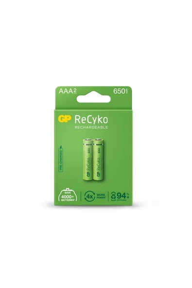 GP Aaa 650 Mah Şarjlı Ince Kalem Pil 2'li Paket 65aaahchp-bu2 ürün görseli