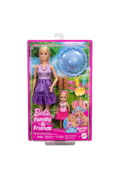 Barbie Malibu ve Chelsea Kıyafetleri ve Aksesuarları, 9 aksesuar ile piknik temalı oyun seti JBF43 - 2
