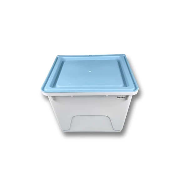 Plastik Katlanır Çocuk Odası Modüler Tek Kapaklı Saklama Kutusu - Mavi - 3