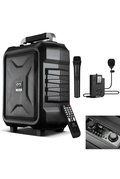 MagicVoice Mv-2015 Usb-sd-bt 1 El - 1 Yaka Mikrofonlu Taşınabilir Seyyar Amfi - 2