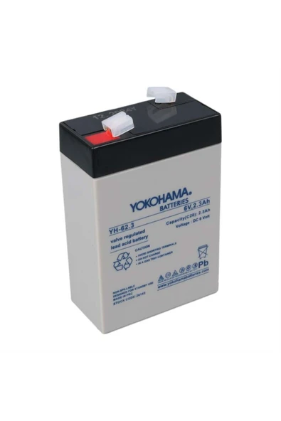 Yokohama Batteries Yokohama YH-62.3 6 Volt - 2.3 Amper Akü (90x43x38 mm)