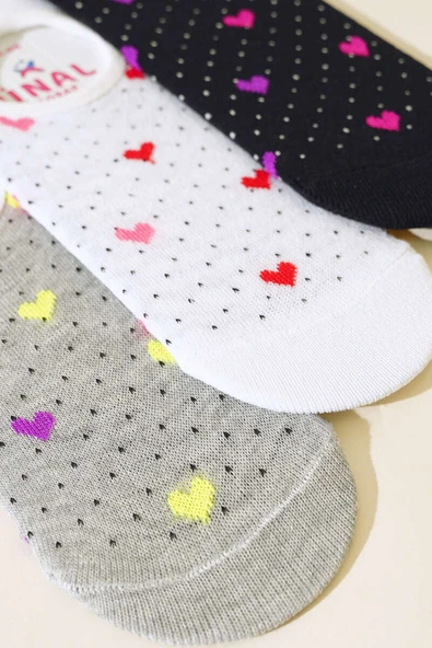 Karışık Desenli Bayan Babet Çorap Asorti 6 - Resim 2