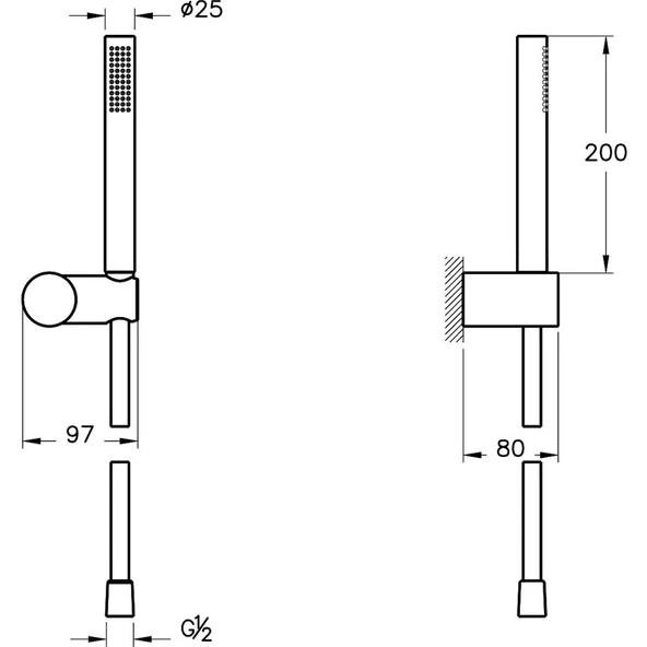 Artema VitrA Suit A4554374 1F El Duş Takımı, Soft Altın - 2