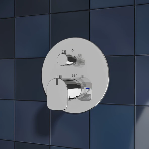 Artema Root Round A42694 Ankastre Termostatik Banyo Bataryası, Sıva Üstü Grubu, Krom - 2