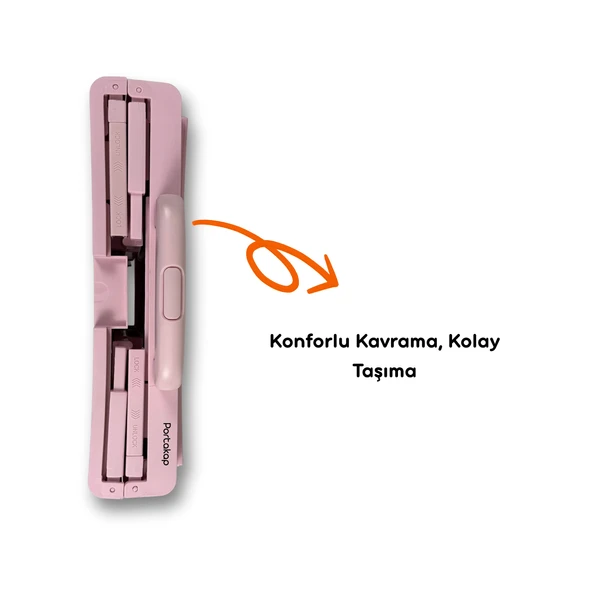 4 Tekerlekli, Pembe, 32L Standart Boy, Sabit Tutacaklı Alışveriş Arabası - 3